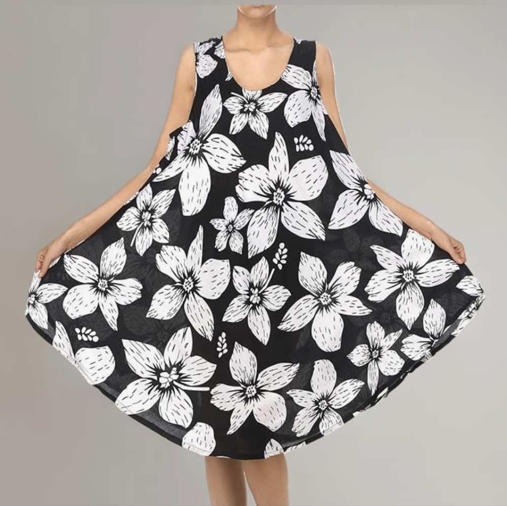 Ingear | Black Floral Beach Dress